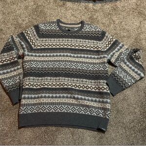 Eddie Bauer Wool Blend Fair Isle Sweater L